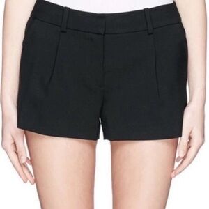 Diane Von Furstenberg Black Mini Shorts Pleated Naples Size 0 EUC